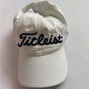 Titleist Adjustable White Cap with Navy Logo